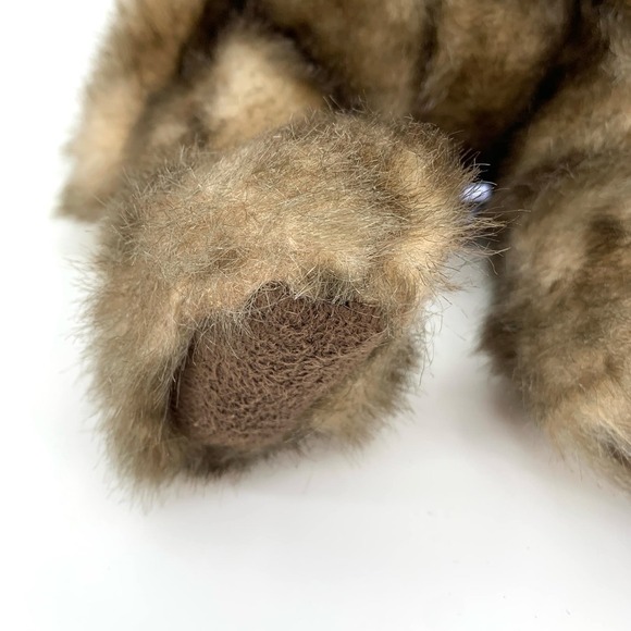 Russ Berrie 90’s Cappuccino Stuffed Teddy Bear Plush Plaid Bow - Picture 6 of 9